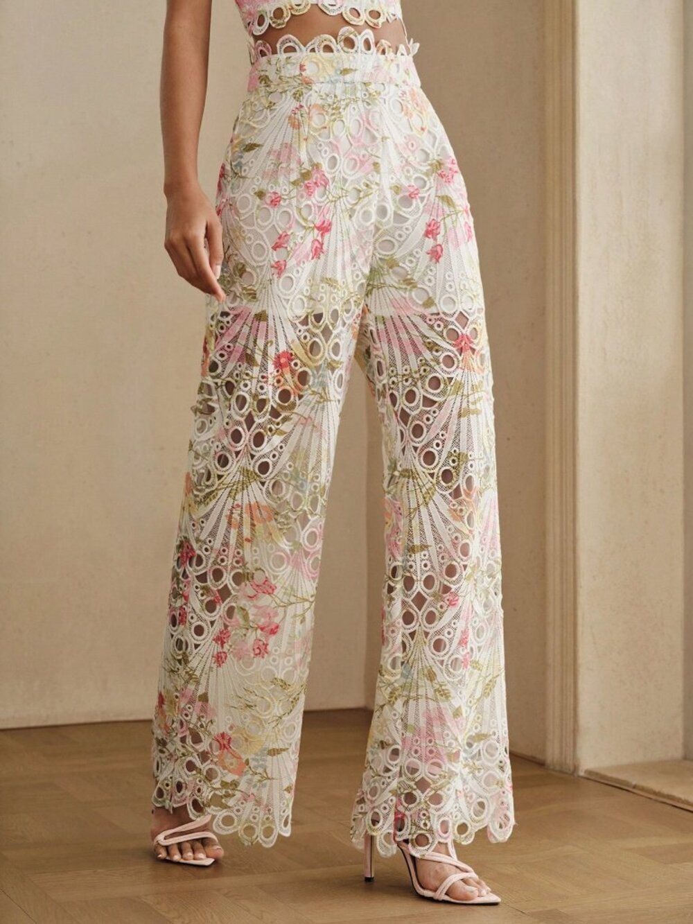 Multicolor Boho Women's Floral Wide Leg Pants